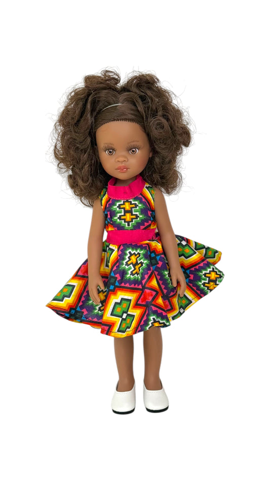 Pink Power with Afro Print Vibes – Doll Outfit