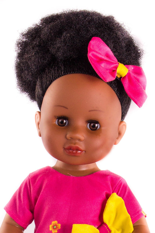 Nobuhle Vanilla Scented Afro Hair Black Doll - Pink - Sibahle Collection