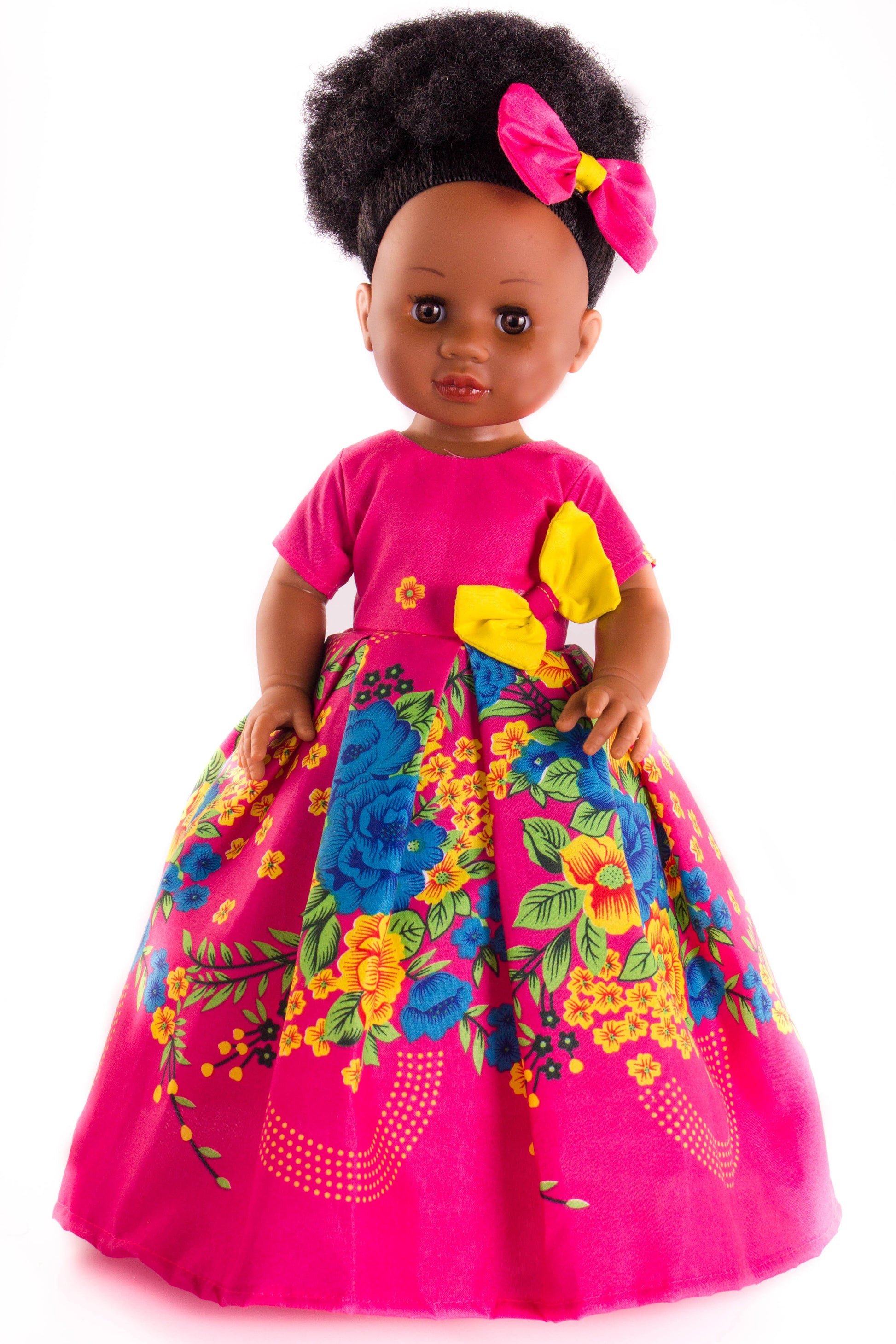 Nobuhle Vanilla Scented Afro Hair Black Doll - Pink - Sibahle Collection