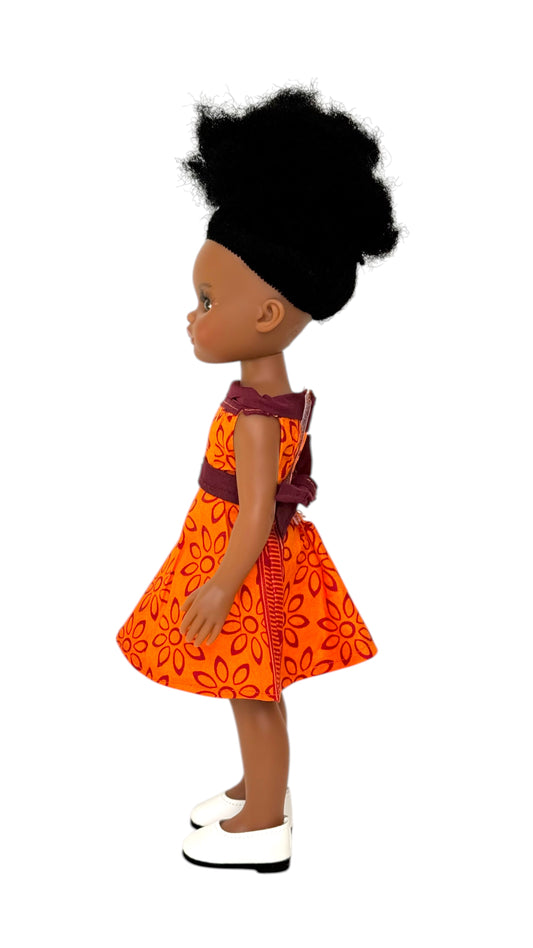 Orange Crush – Afro Print Doll Outfit