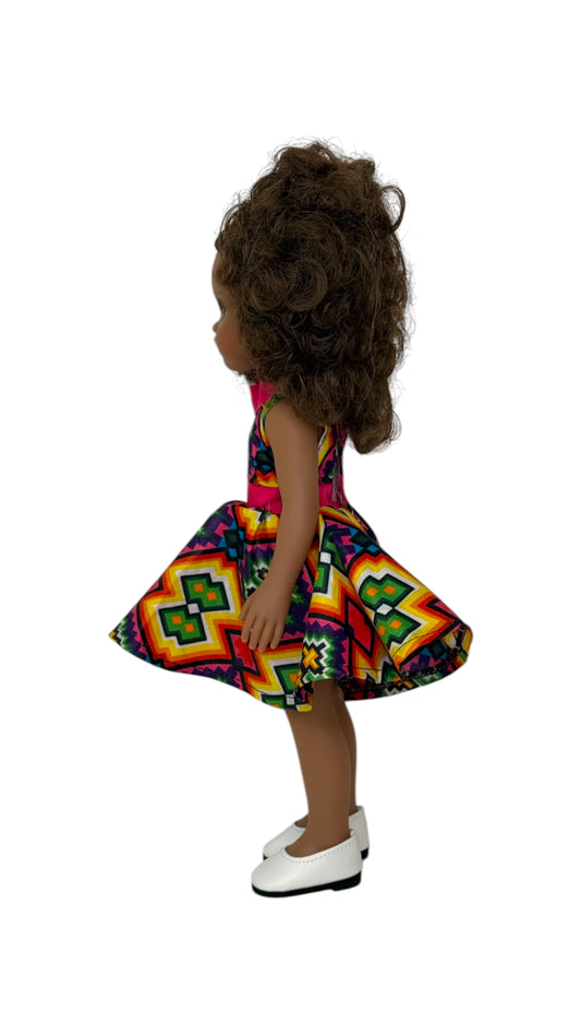 Pink Power with Afro Print Vibes – Doll Outfit